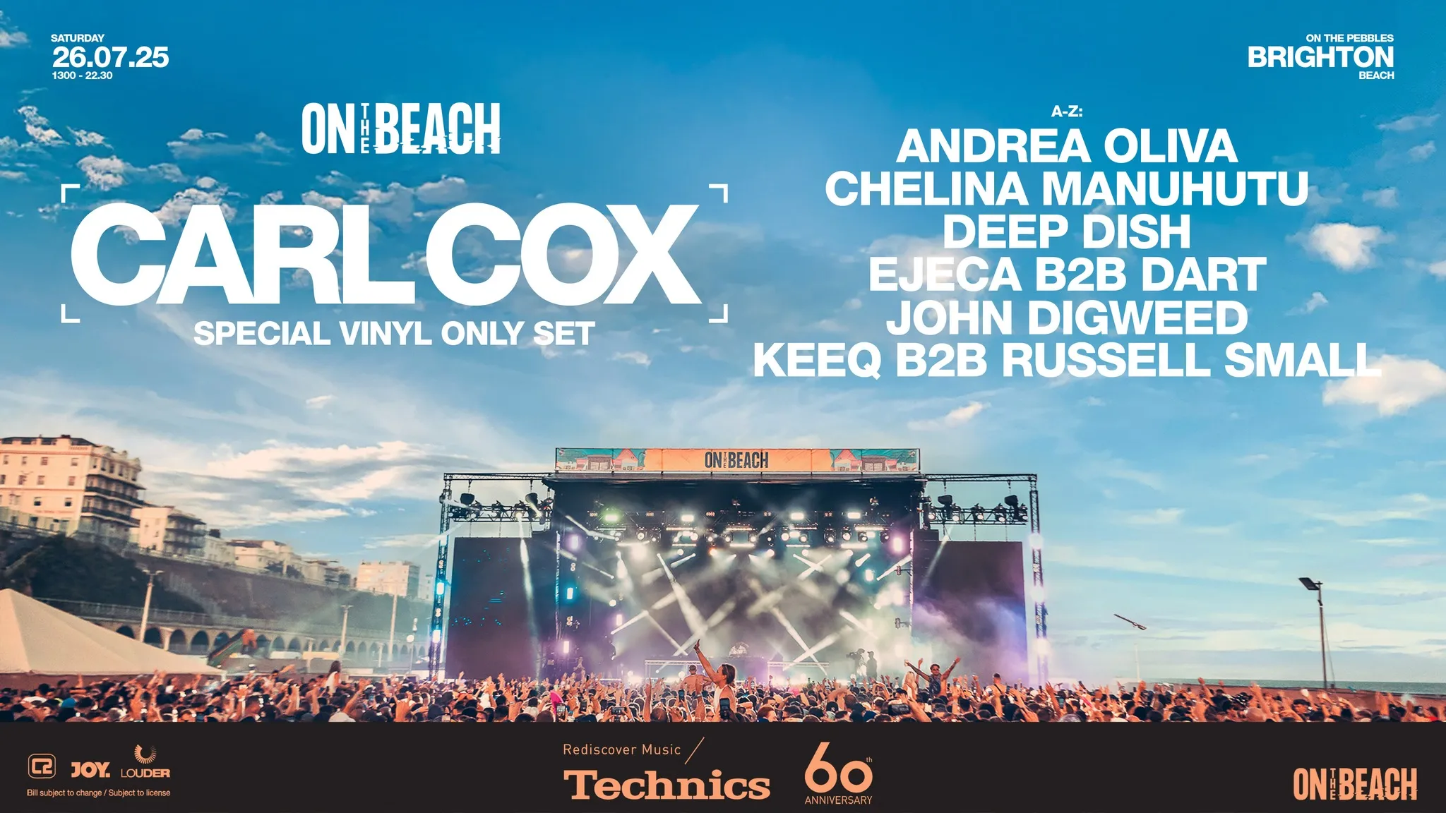 Carl Cox, On The Beach Brighton 2025