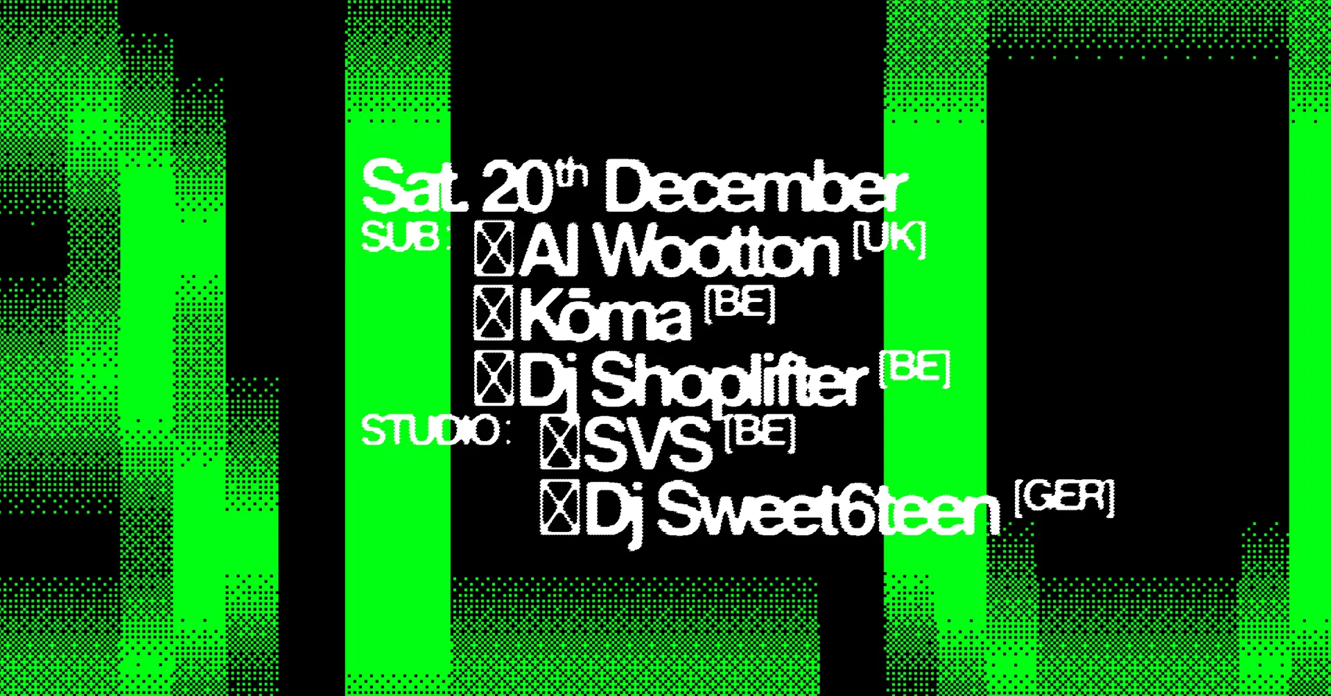 BLUR with Al Wootton, DJ Shoplifter, KŌMA, DJ Sweet6teen, SVS