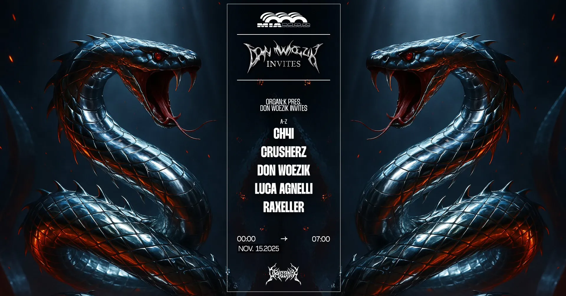 ORGANÏK x DON WOEZIK : Luca Agnelli, Raxeller, Crusherz, Ch4i