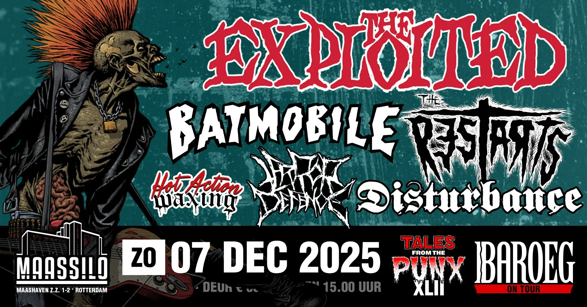 TFTP XL @ Maassilo: EXPLOITED-BATMOBILE-RESTARTS-DISTURBANCE-TERROR DEFENCE-HOT ACTION WAXING
