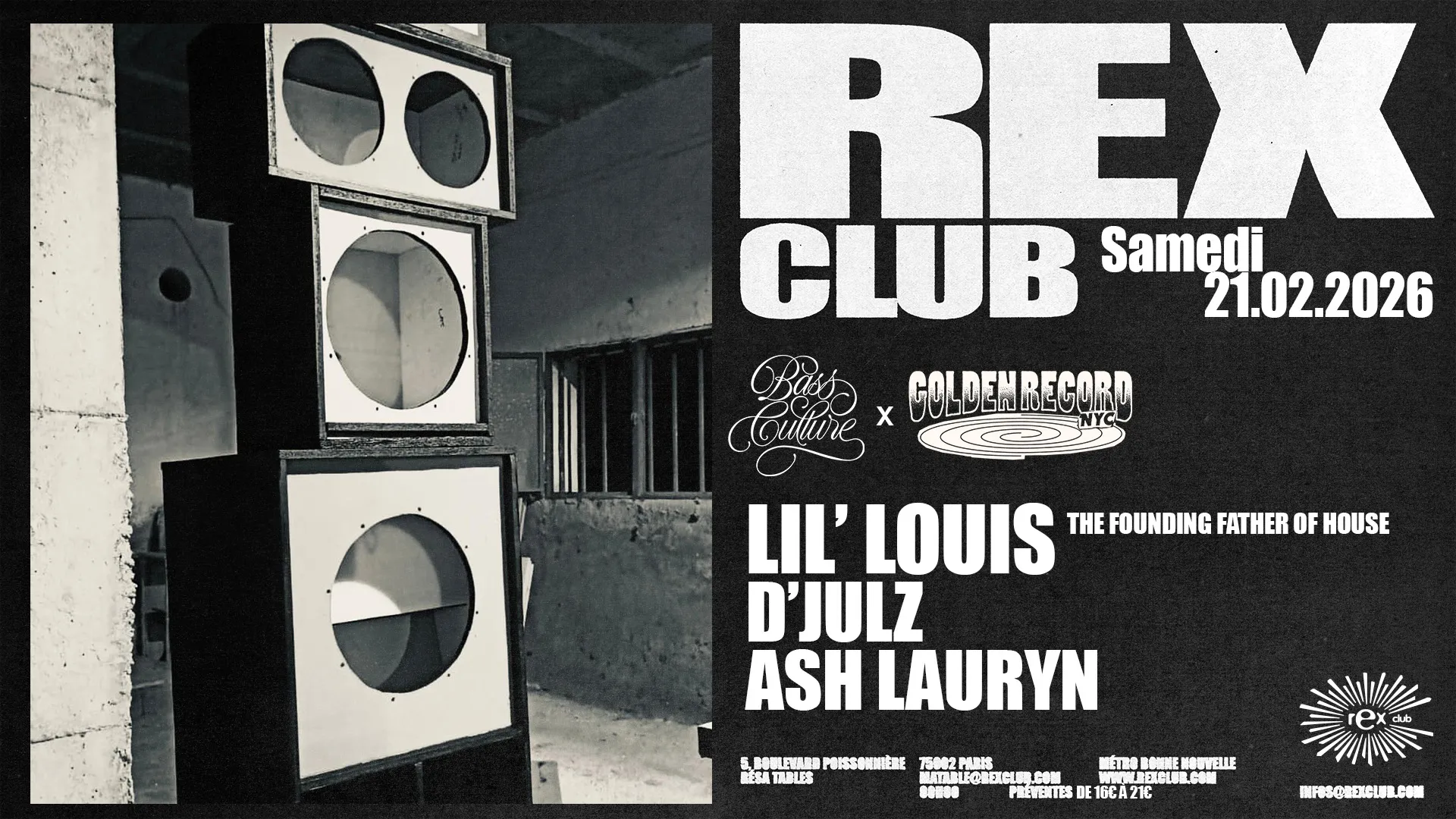 Bass Culture x Golden Record: Lil'Louis, D'Julz, Ash Lauryn