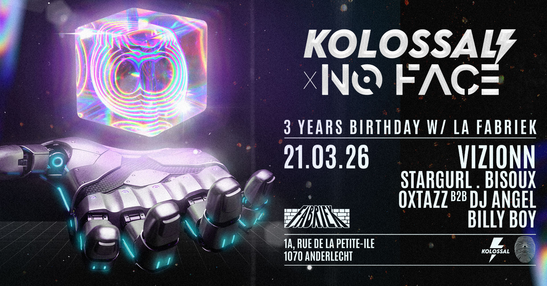 KOLOSSAL X NO FACE SOCIAL 3Y BIRTHDAY