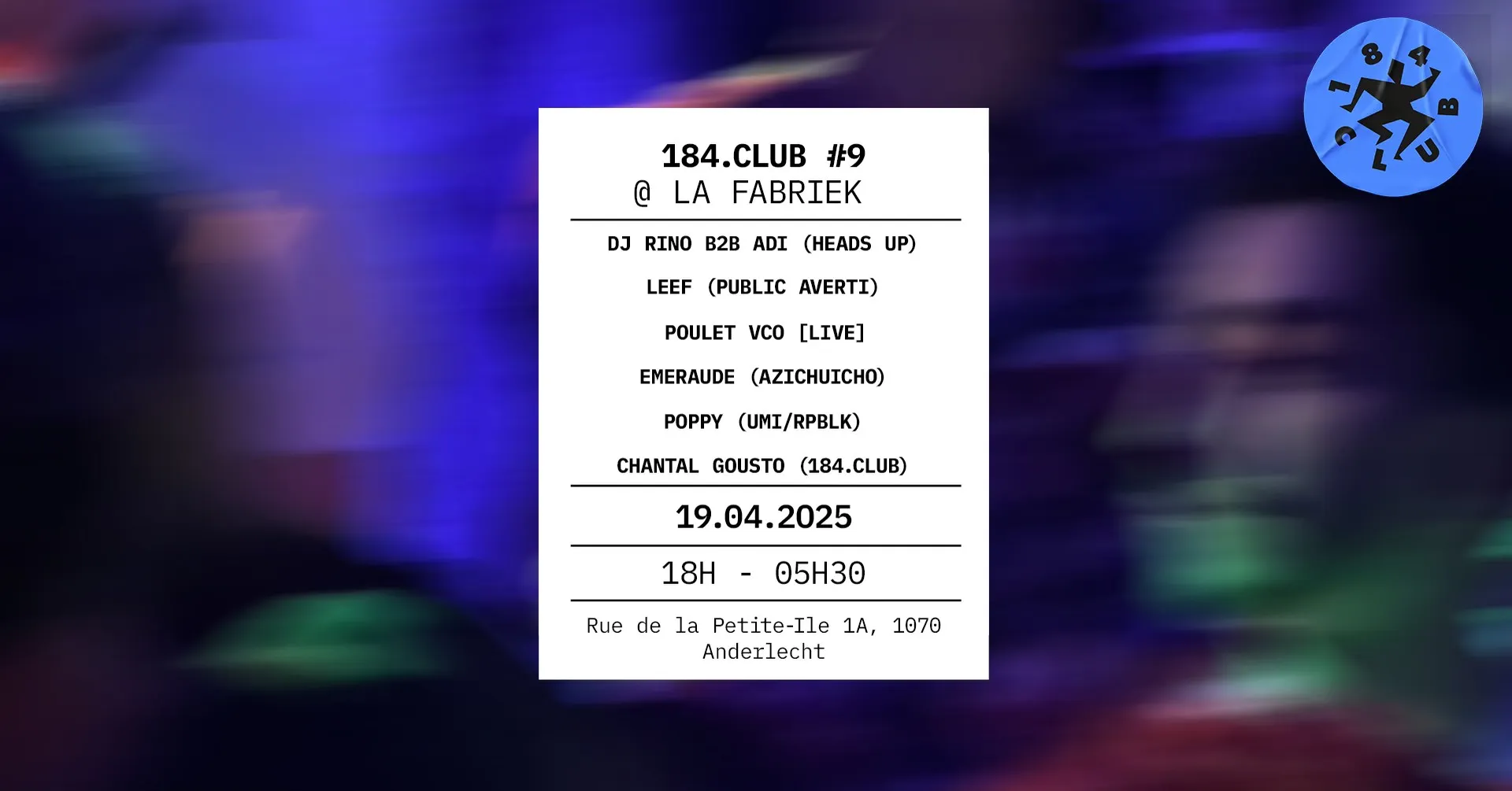 [Officiel] 184 club invites Adi B2B DJ Rino