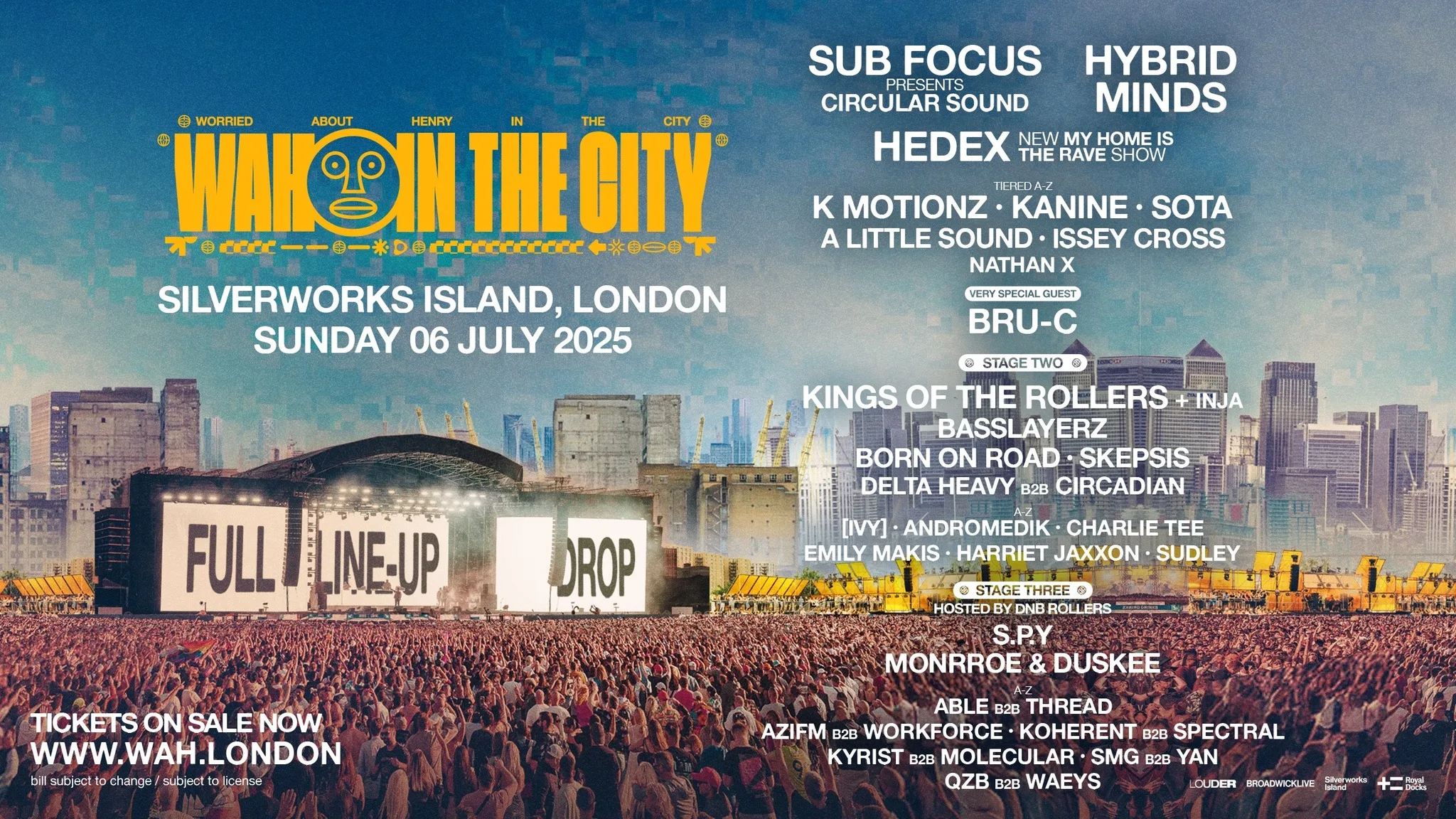 WAH In The City | Silverworks Island, London [Sub Focus, Hybrid Minds, Hedex +40 more acts]