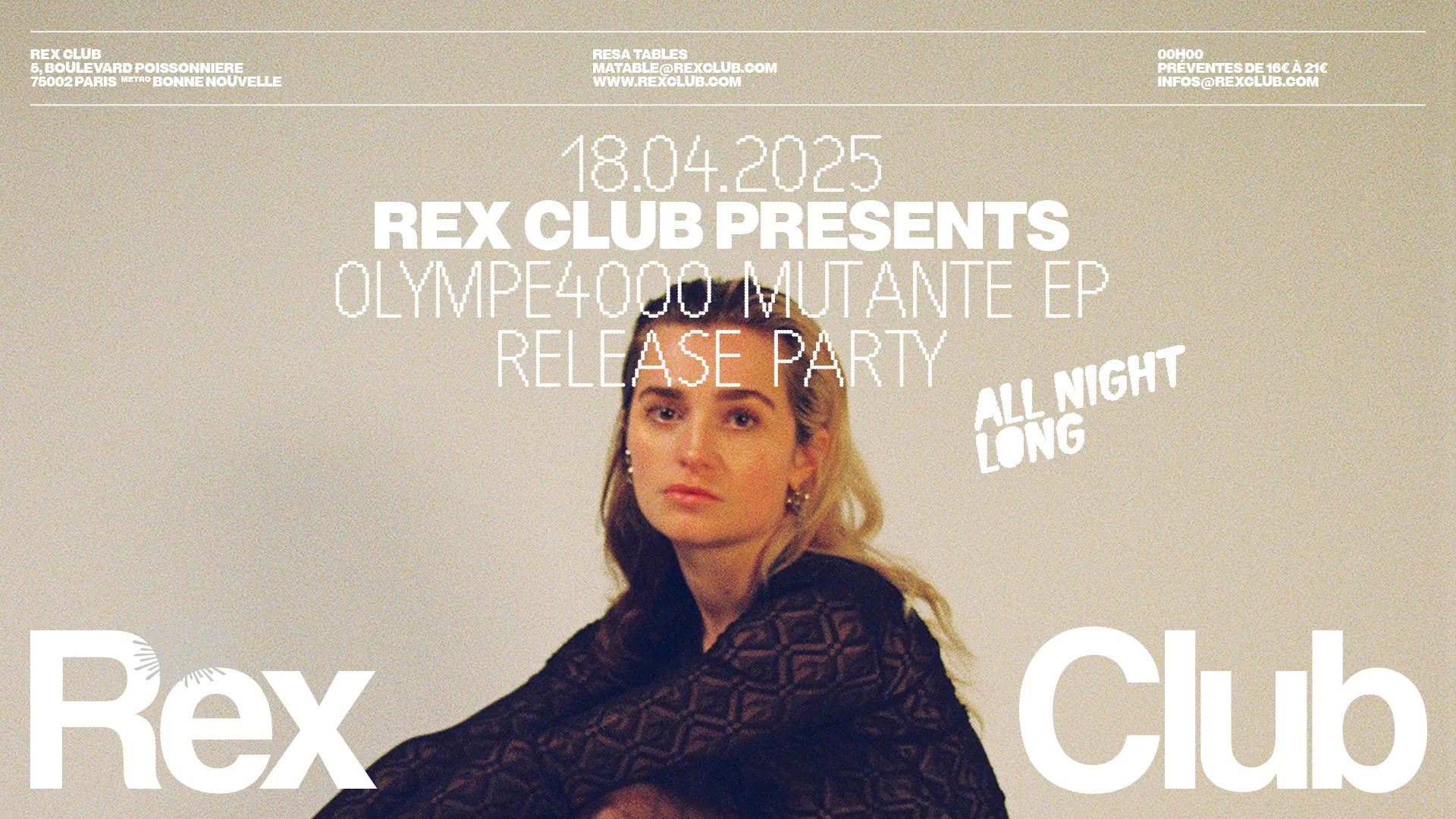 Rex Club Presents: Olympe4000 Mutante EP release party