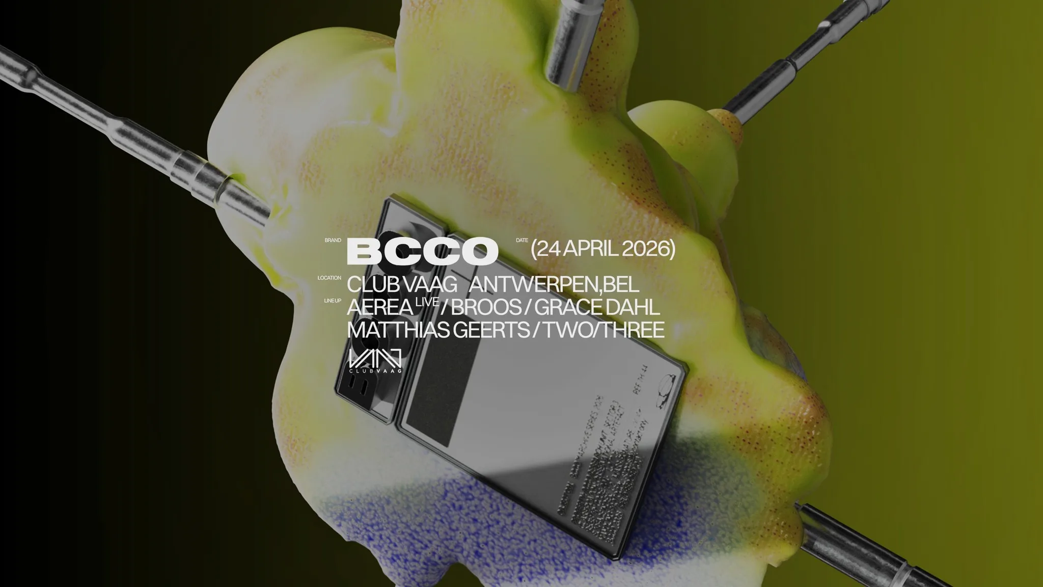 BCCO at Club Vaag w/ AEREA (live) & GRACE DAHL