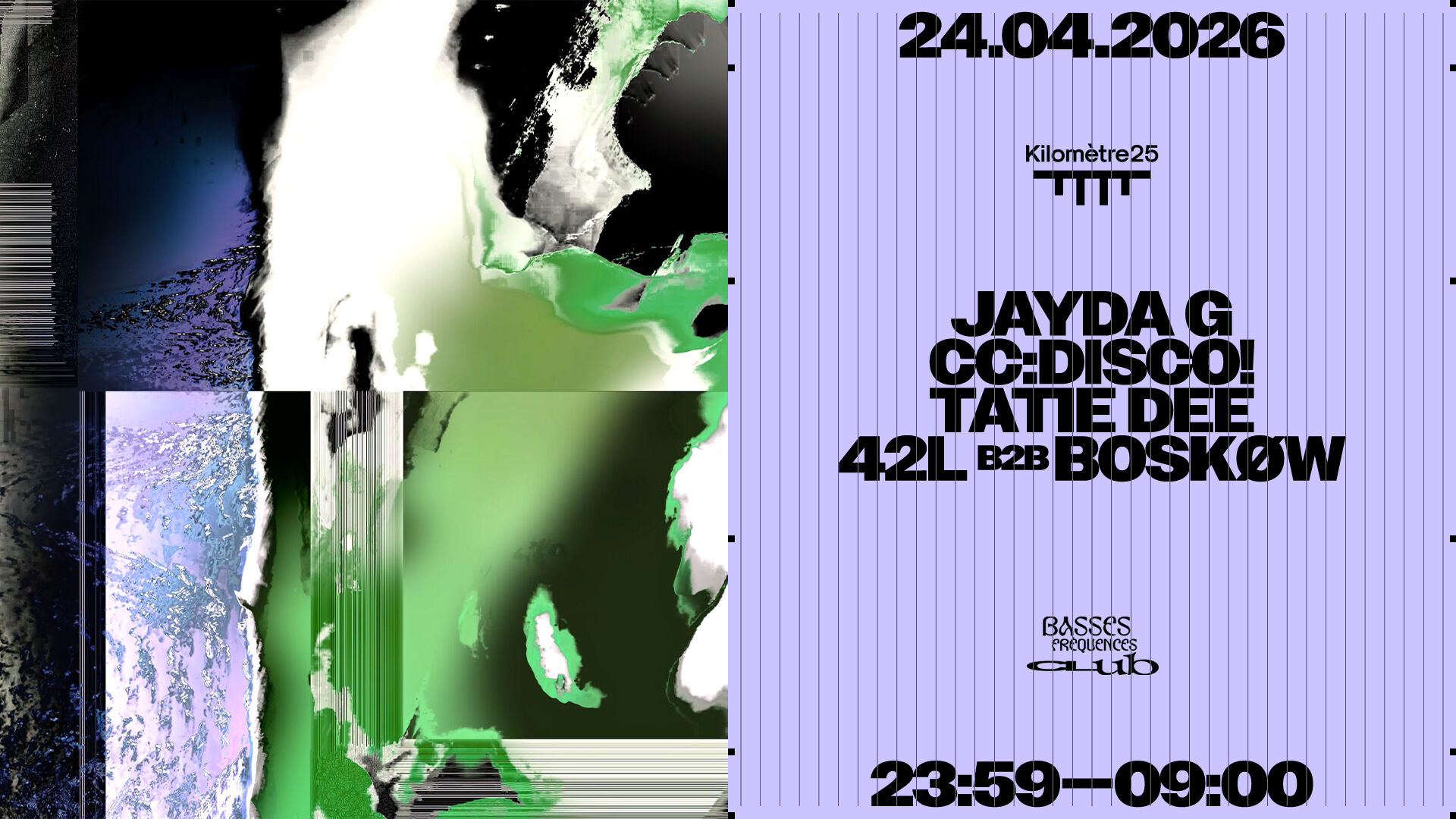 Basses Fréquences Club : Jayda G, CC:DISCO!, Tatie Dee, 42L B2B Boskøw