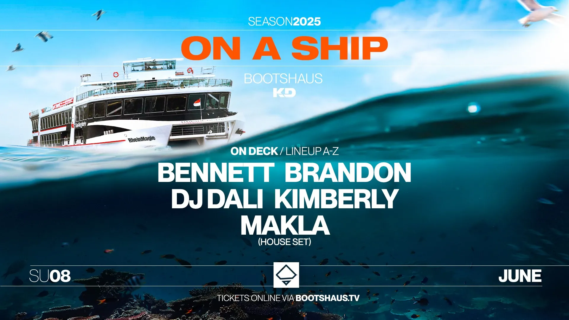 Bootshaus on a Ship w/ BENNETT, DJ DALI & more! – 08.06.2025