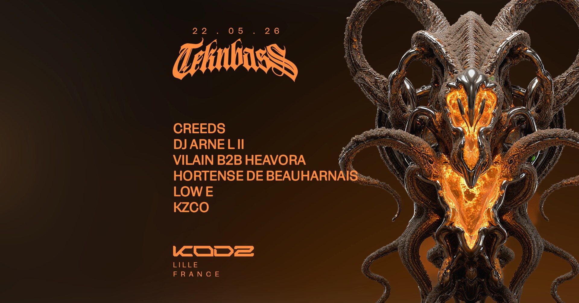 TEKNBASS x KODZ : CREEDS, DJ ARNE L II, VILAIN B2B HEAVORA & MORE