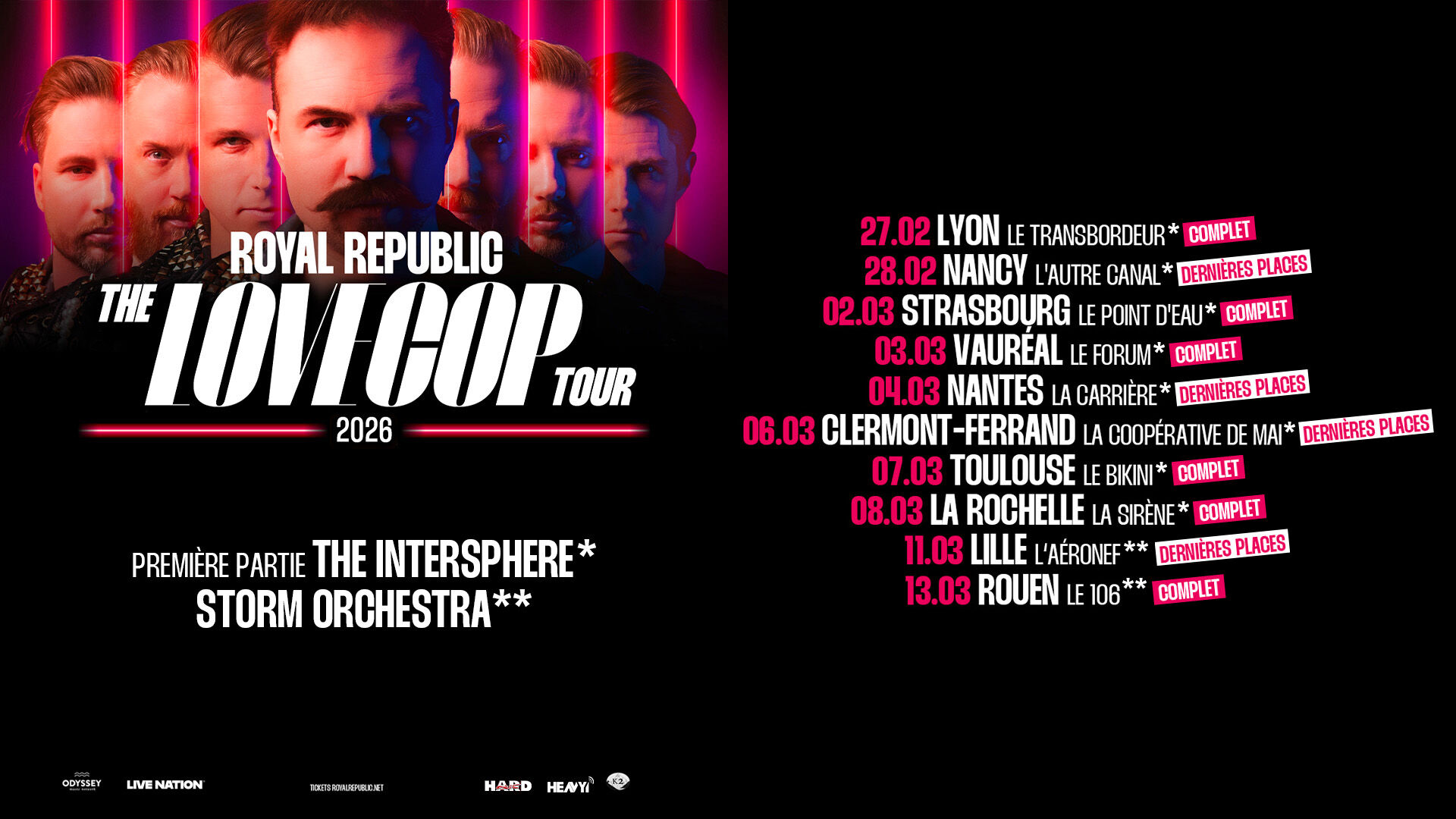 COMPLET /// ROYAL REPUBLIC + THE INTERSPHERE - Le Bikini