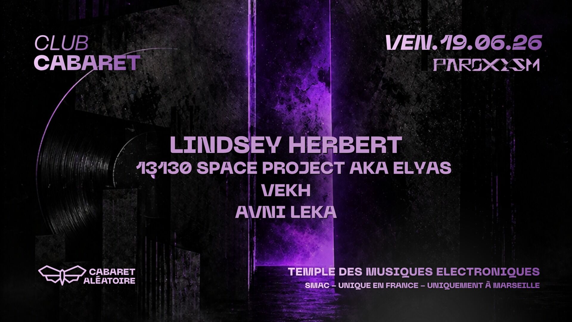 19/06 | CLUB CABARET : Paroxysm Invite Lindsey Herbert