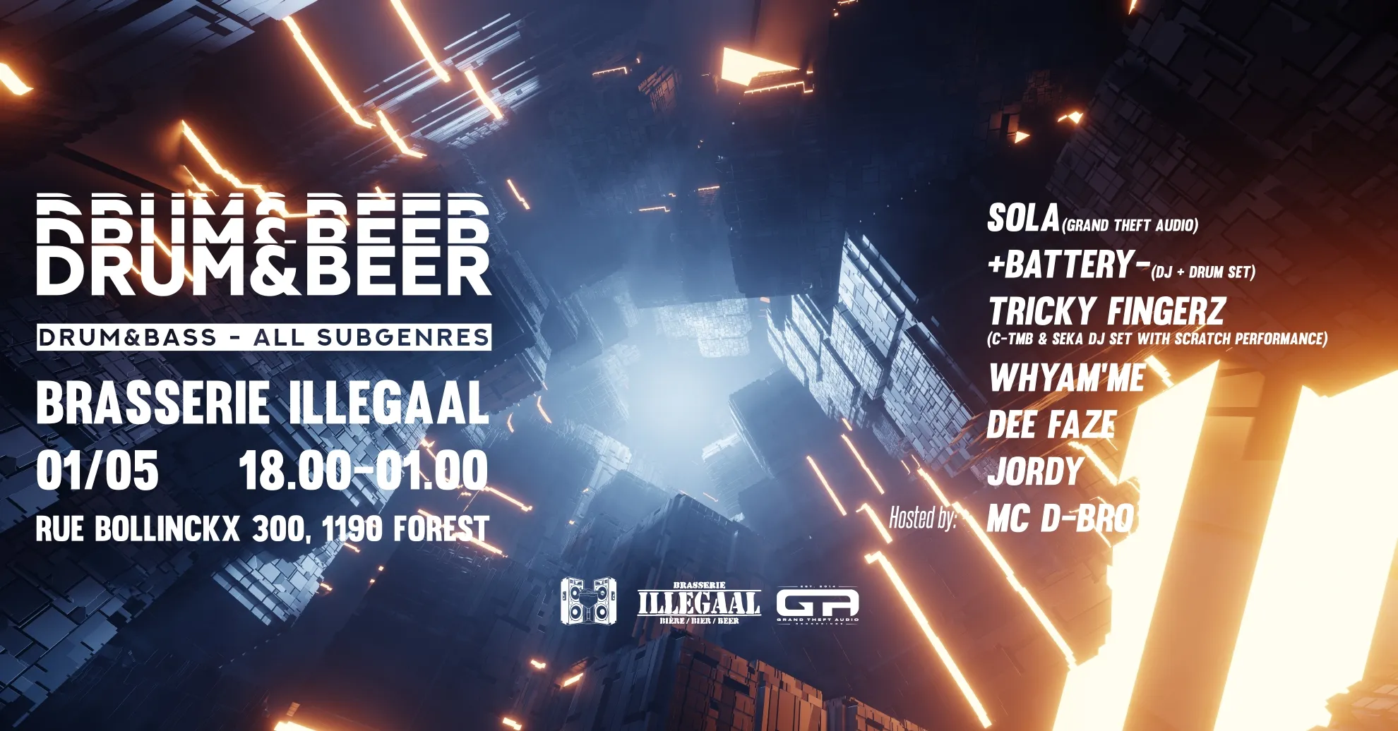 Drum & Beer #28: Sola, +Battery-, Tricky Fingerz & more @Brasserie ILLegaaL