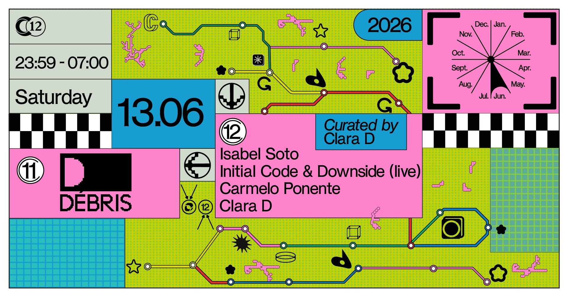 C12 Curated by Clara D w/ Isabel Soto, Carmelo Ponente, Initial Code & Downside (live)