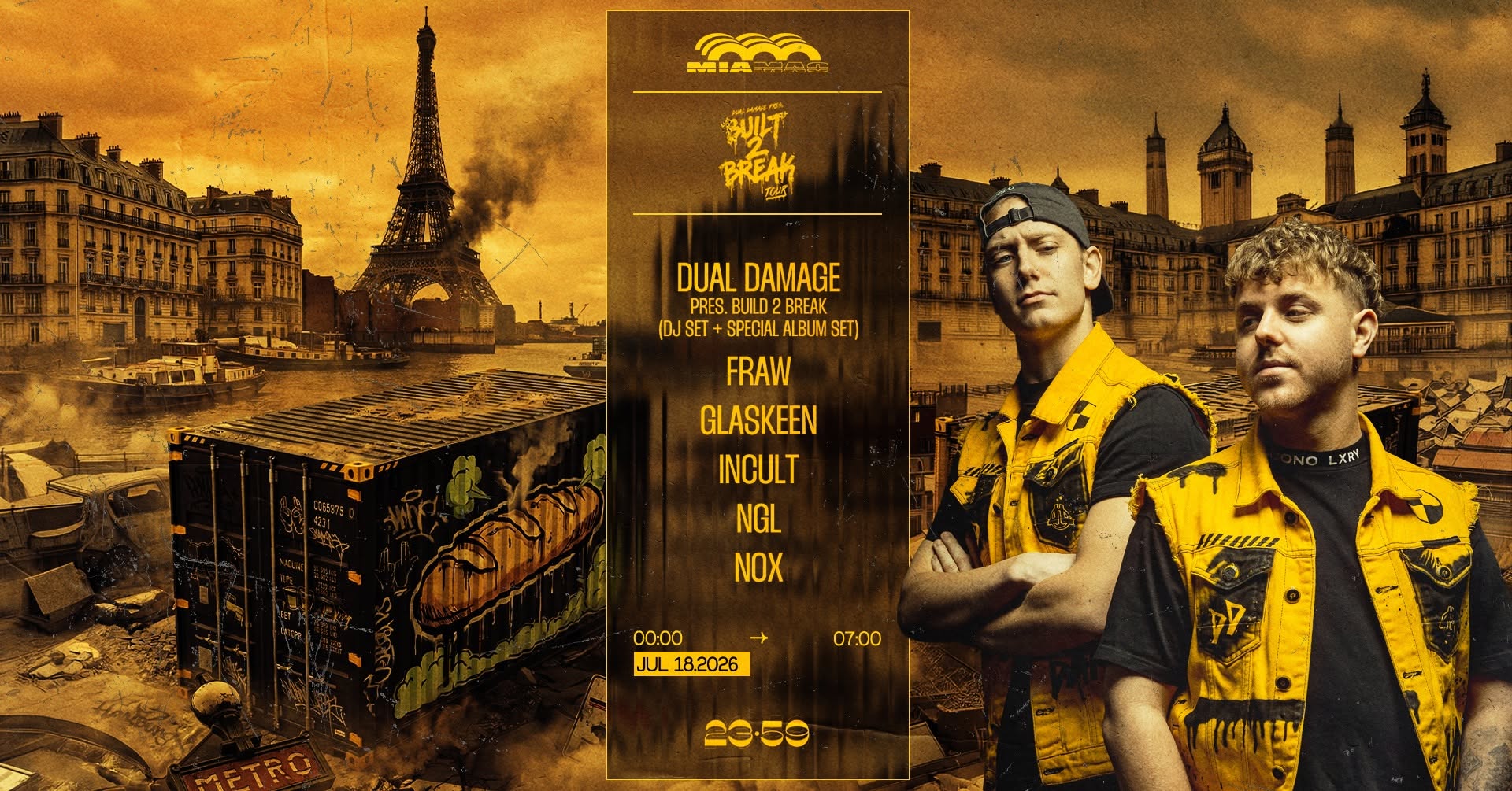 DUAL DAMAGE pres. BUILT 2 BREAK (Double DJ SET), FRAW, INCULT, NGL, NOX, GLASKEEN