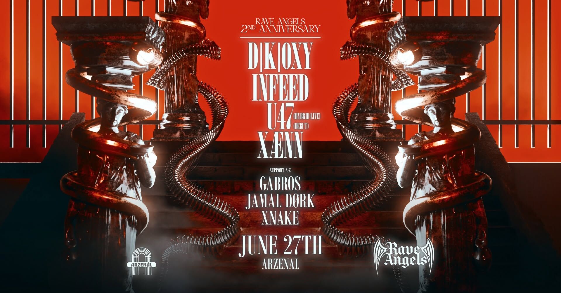 RAVE ANGELS 2ND ANNIVERSARY W/ D|K|OXY | INFEED | U47 | XÆNN
