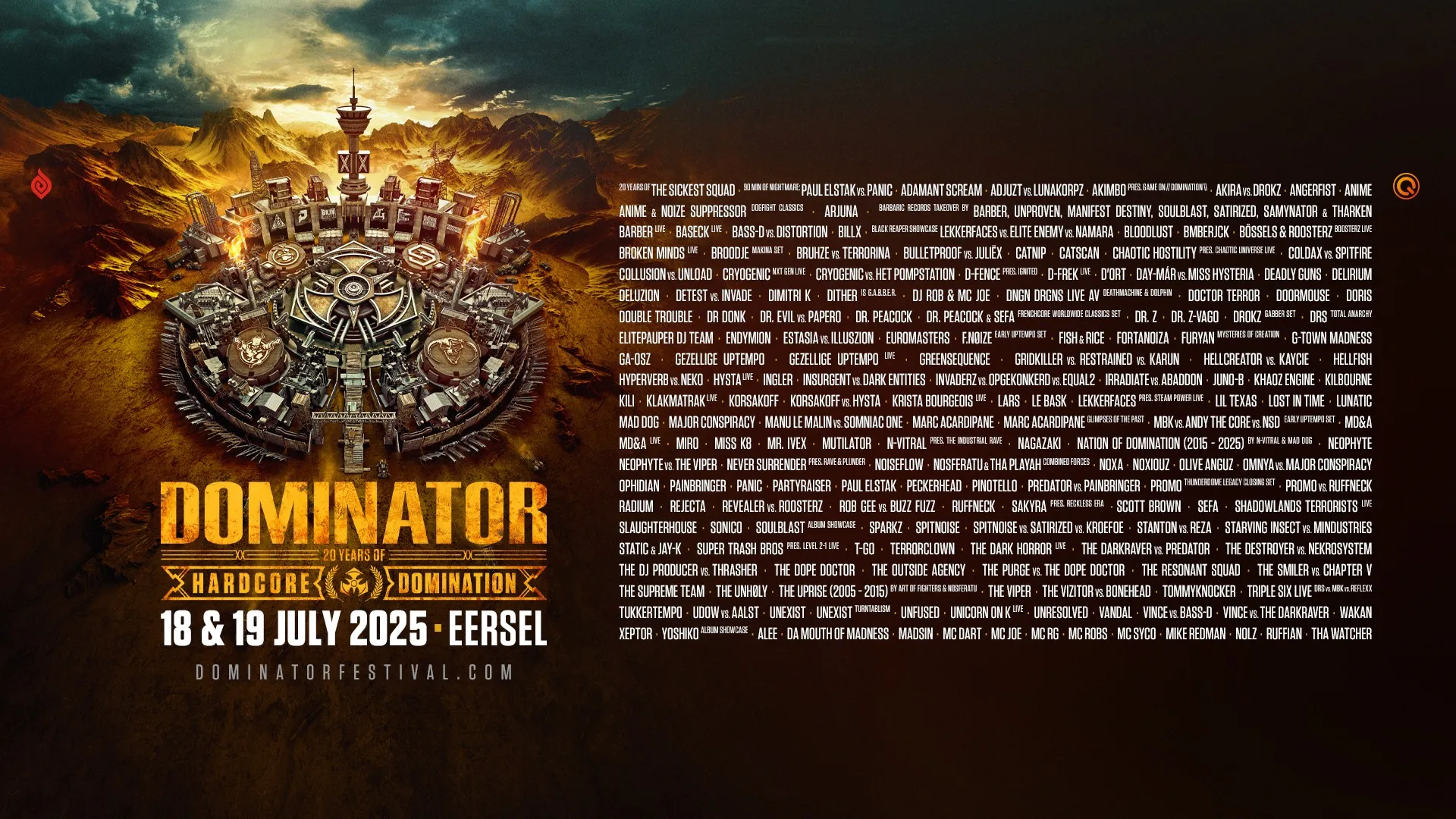 Dominator 2025 - 20 Years of Hardcore Domination | Official Art of Dance & Q-dance event