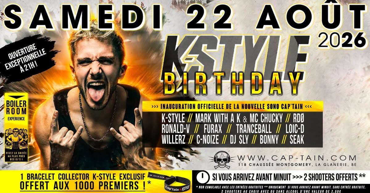 ❌ K-STYLE BIRTHDAY ❌ - Samedi 22 Août 2026 au Cap'tain
