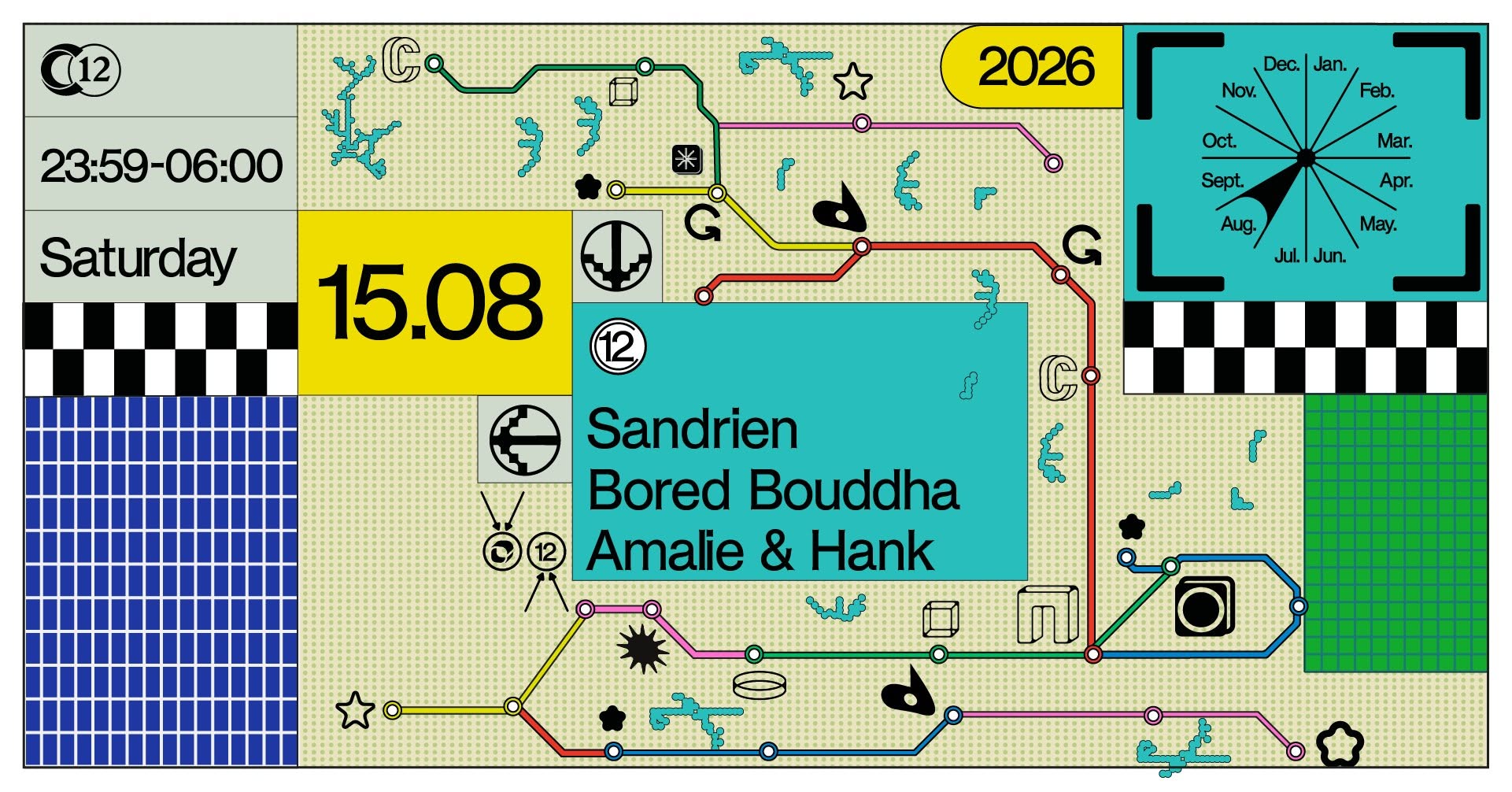 C12 Nite w/Sandrien, Bored Bouddha, Amalie & Hank