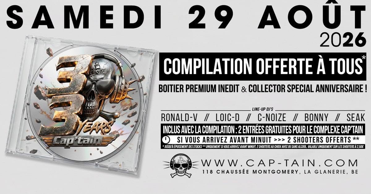 ★Cap'tain 33 Years★ CD Release Party - Samedi 29 Août 2026