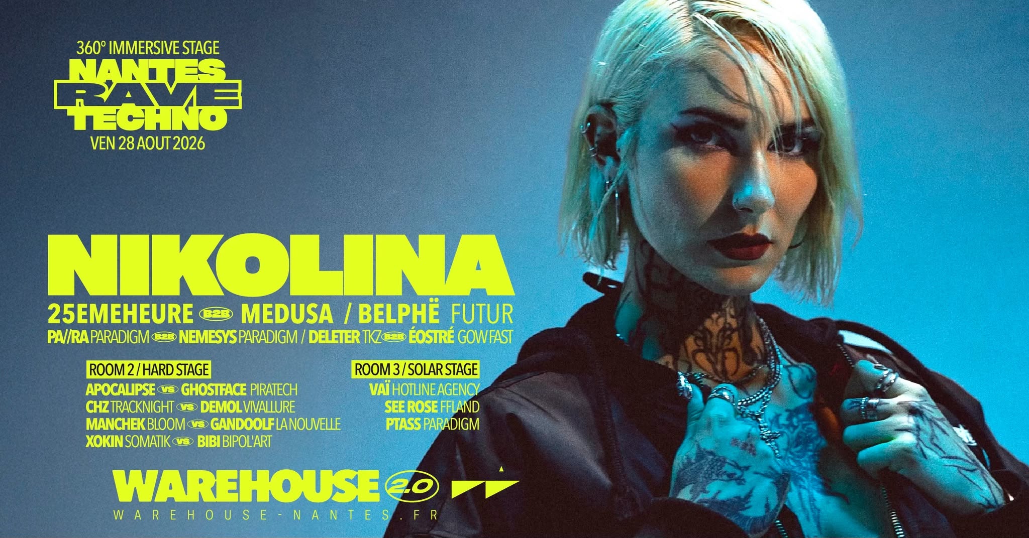 Nantes Rave Techno XXL w/ Nikolina, 25Emeheure, Medusa & more @Warehouse Nantes