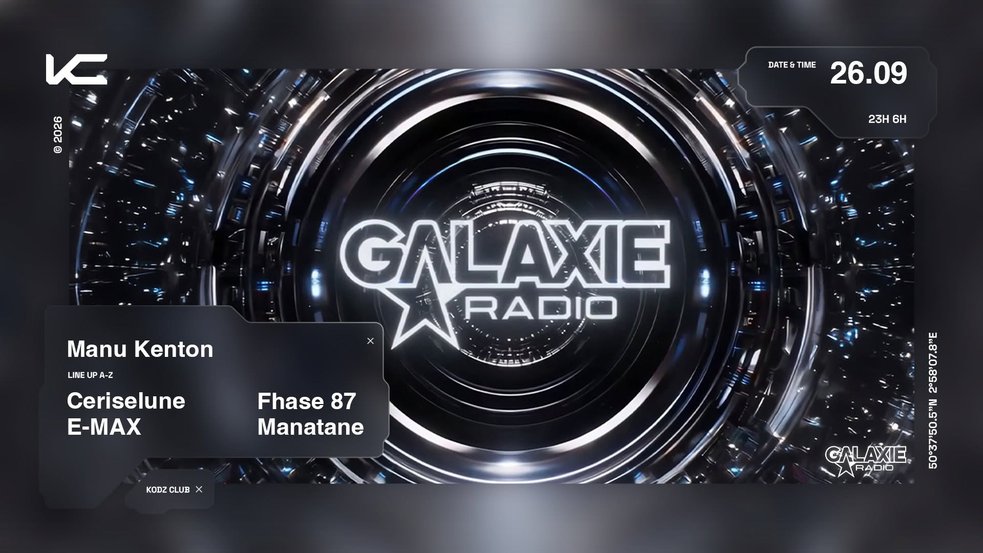 GALAXIE RADIO PRESENTS MANU KENTON, CERISELUNE, E-MAX, FHASE 87, MANATANE