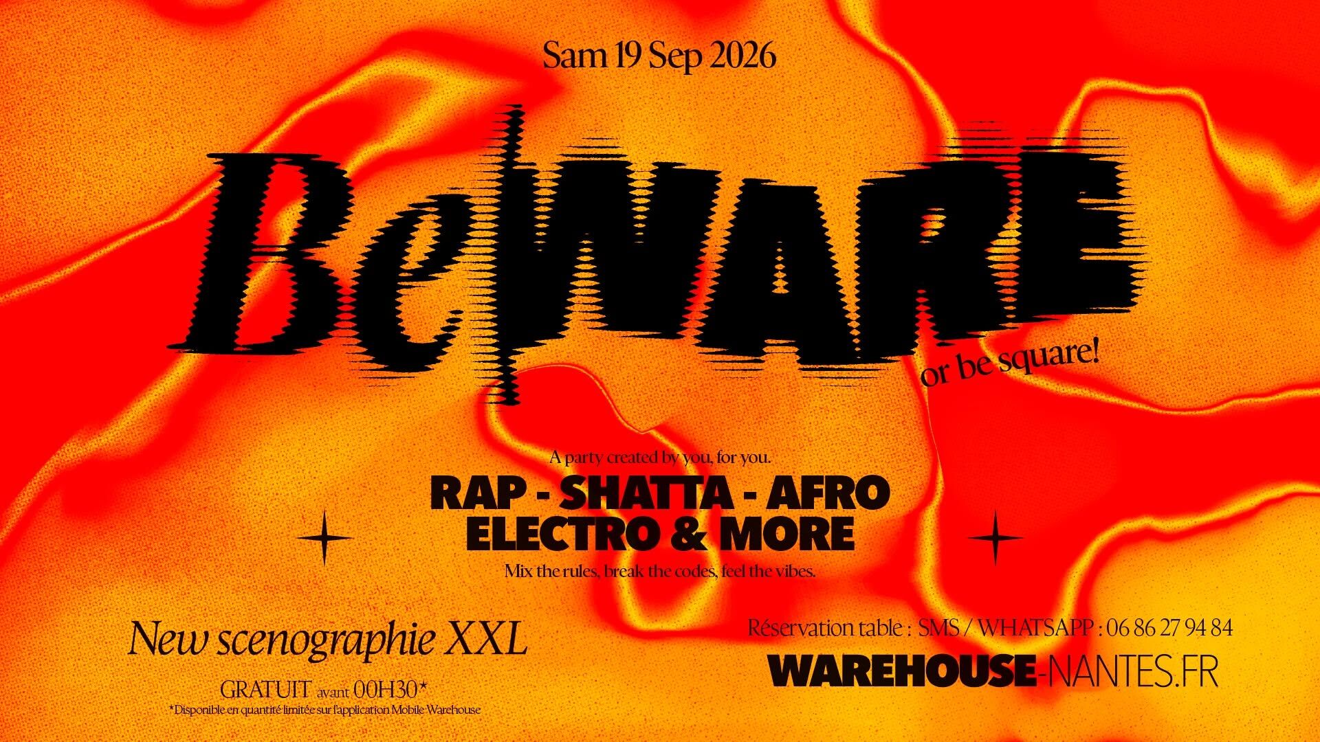 BEWARE - LA NOUVELLE SOIRÉE DU @Warehouse Nantes - **Entrée Gratuite avant 00h30