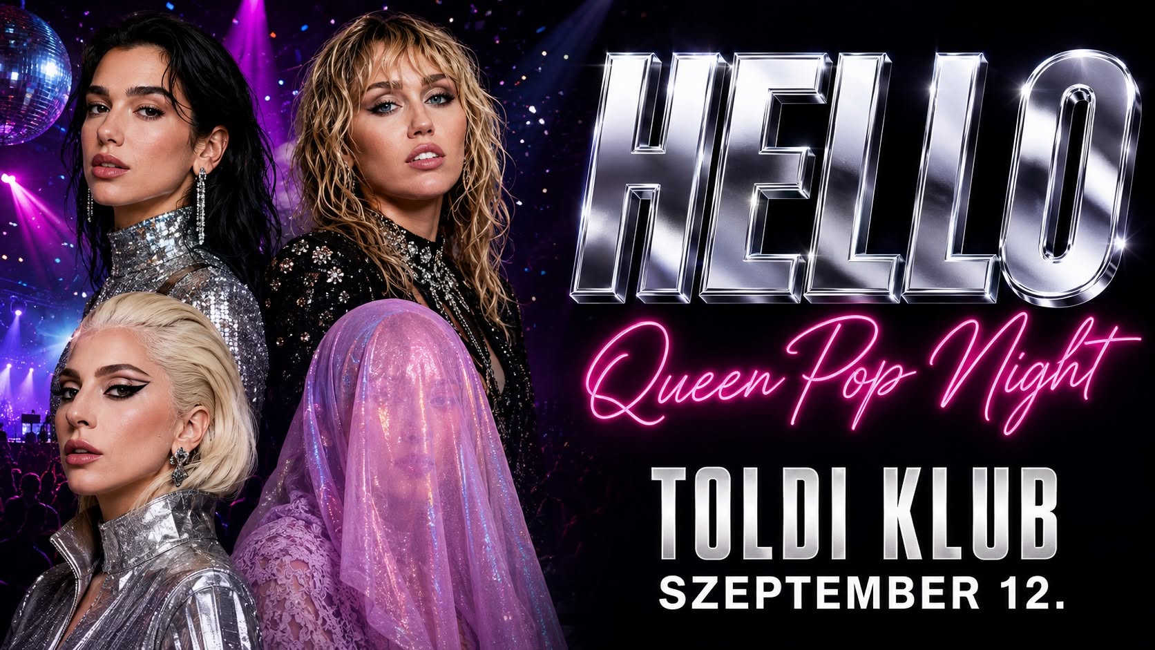 HELLO - Queer Pop Party // Toldi Klub // Szeptember 12. Szombat