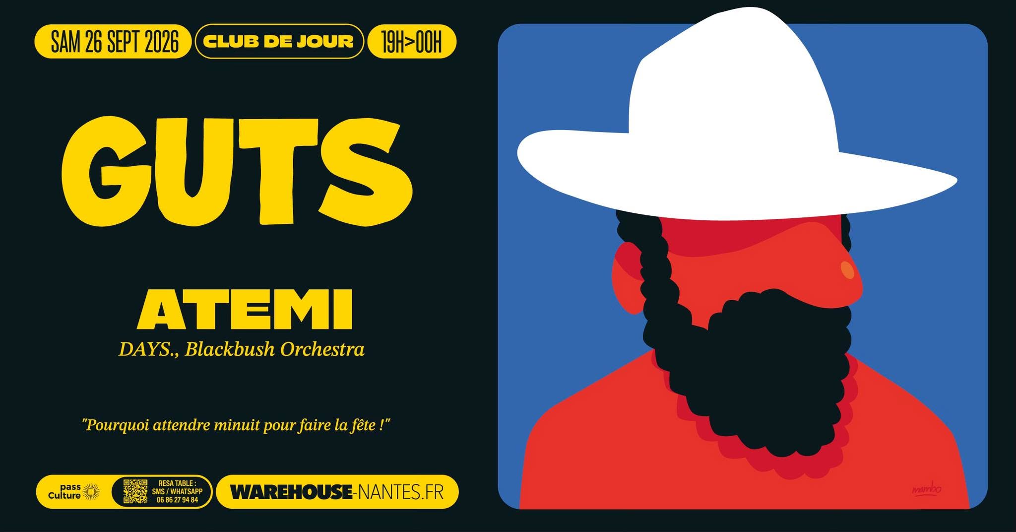 Club de Jour invite GUTS @Warehouse Nantes - 9€