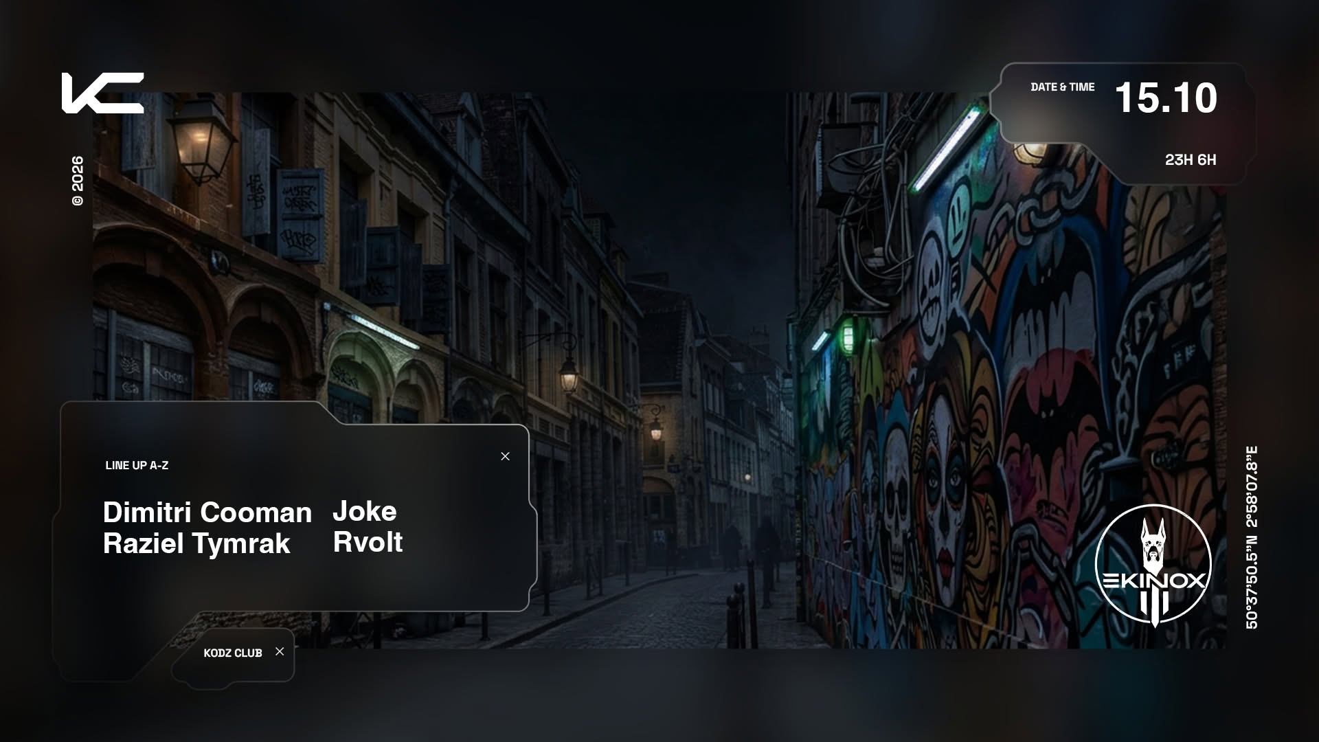 EKINOX PRESENTS DIMITRI COOMAN, JOKE, RAZIEL TYMRAK, RVOLT