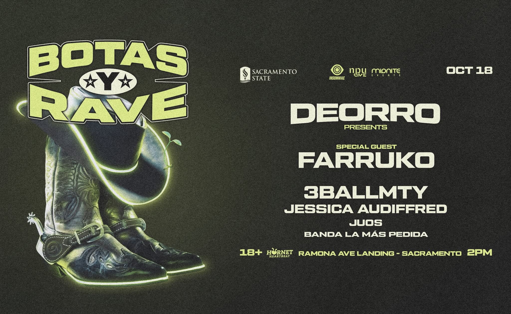 Insomniac Presents: Deorro on October 18, 2026 at Sacramento State University (18+)