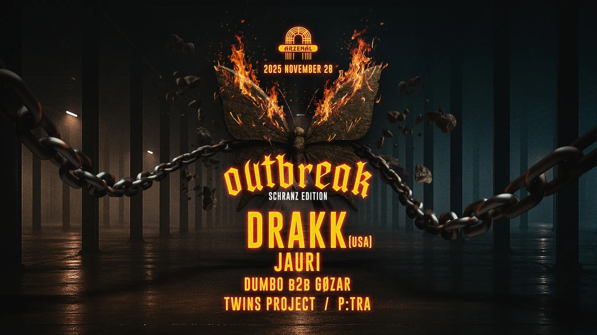 OUTBREAK: SCHRANZ EDITION w/ DRAKK (USA) @ ARZENAL - 11.28