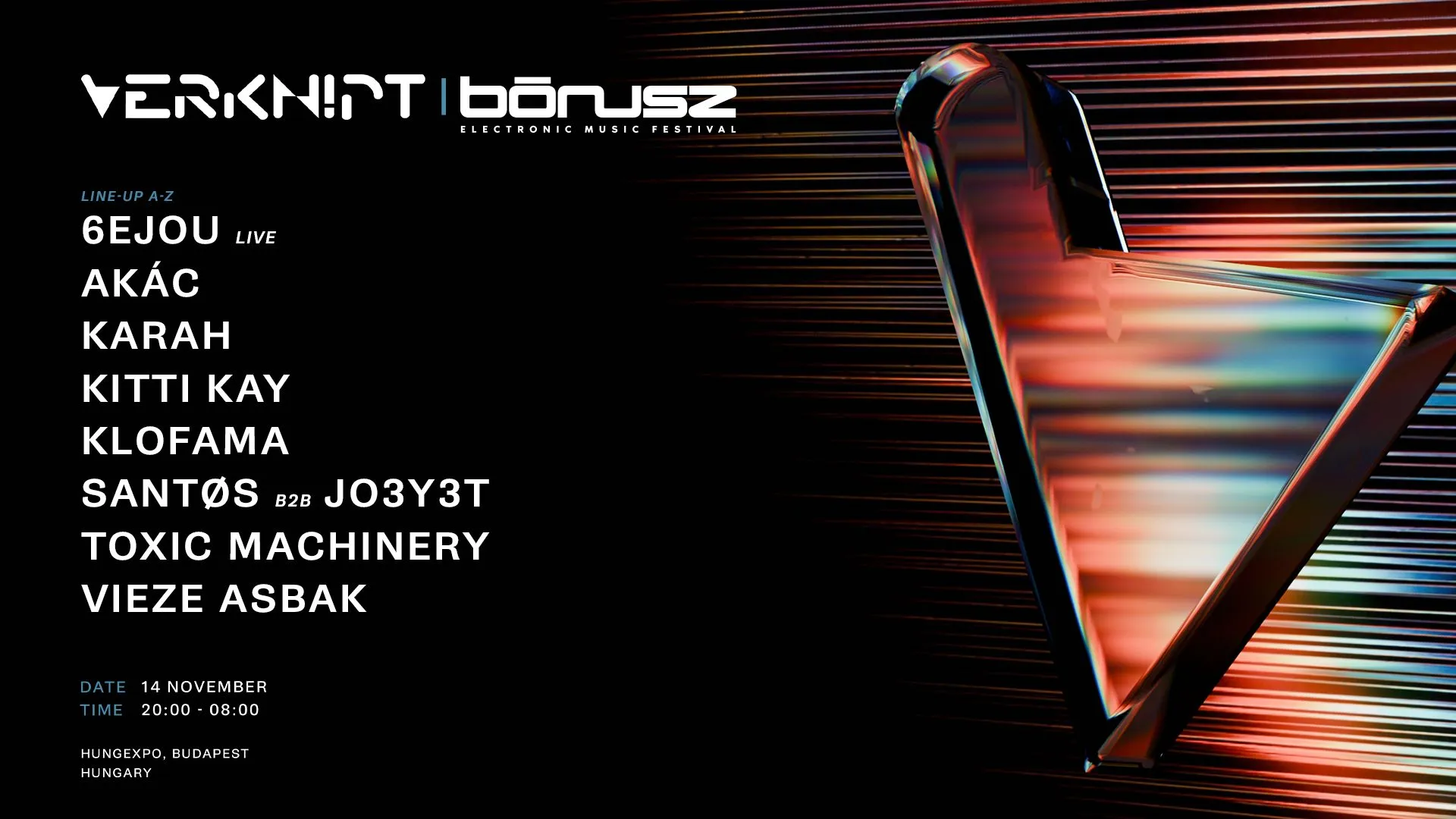 Verknipt X BÓNUSZ Festival - Budapest - 14 November