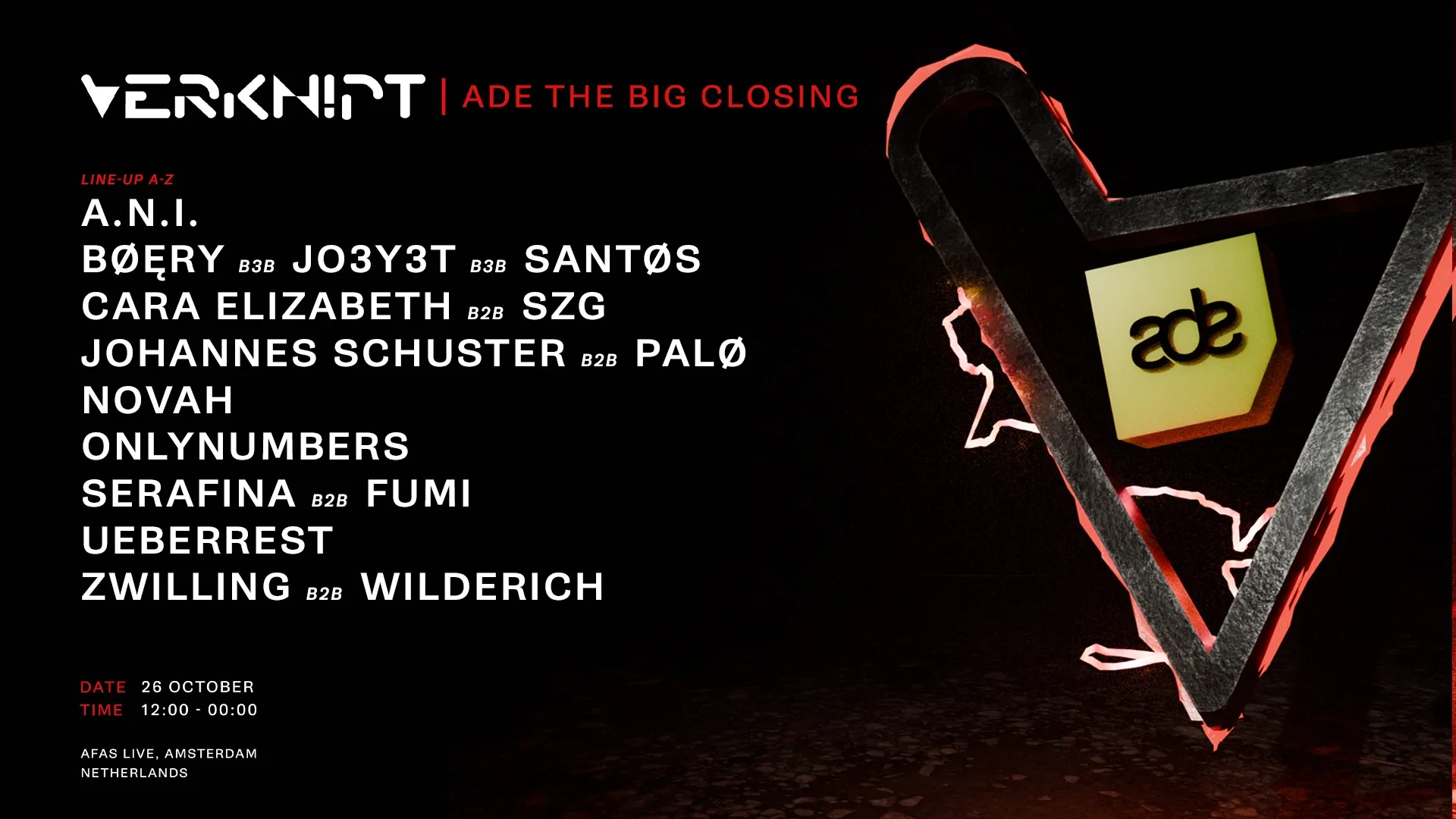 Verknipt ADE 2025 - The BIG Closing - 26 October