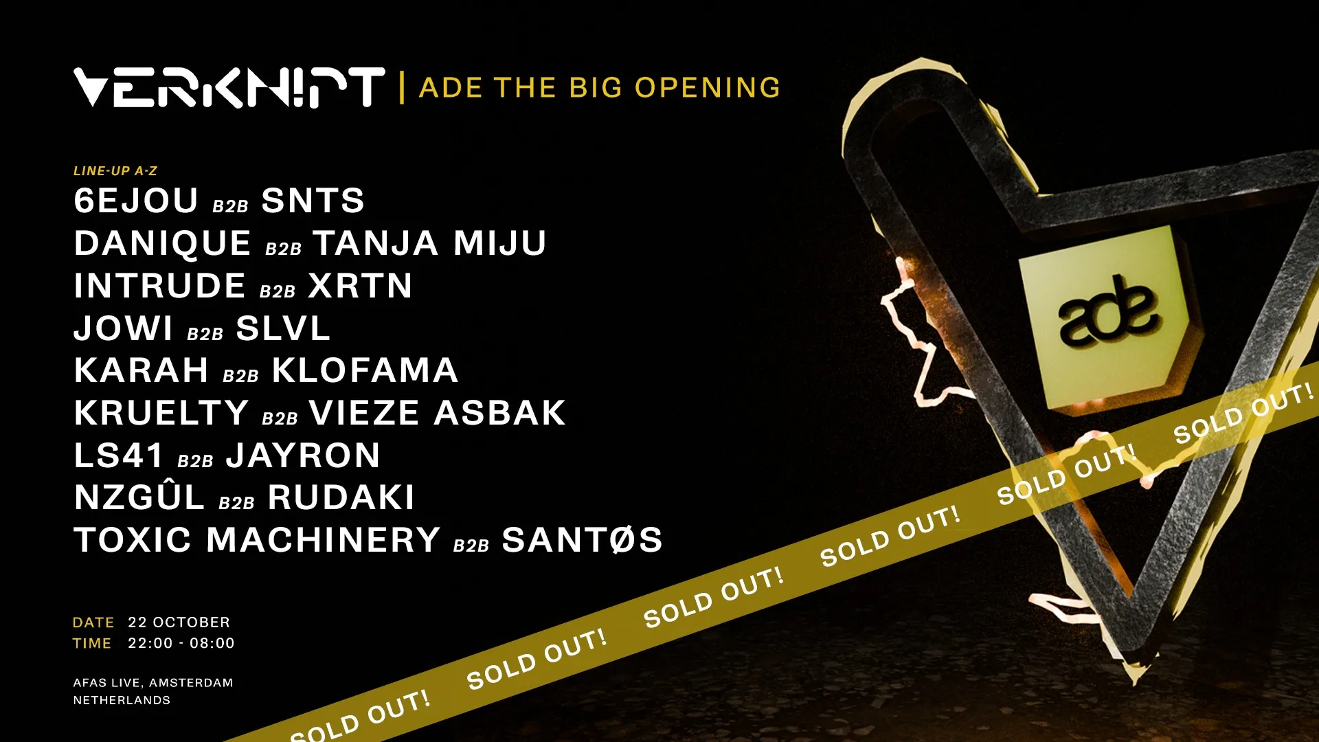 SOLD OUT | Verknipt ADE 2025 - The BIG Opening - 22 October