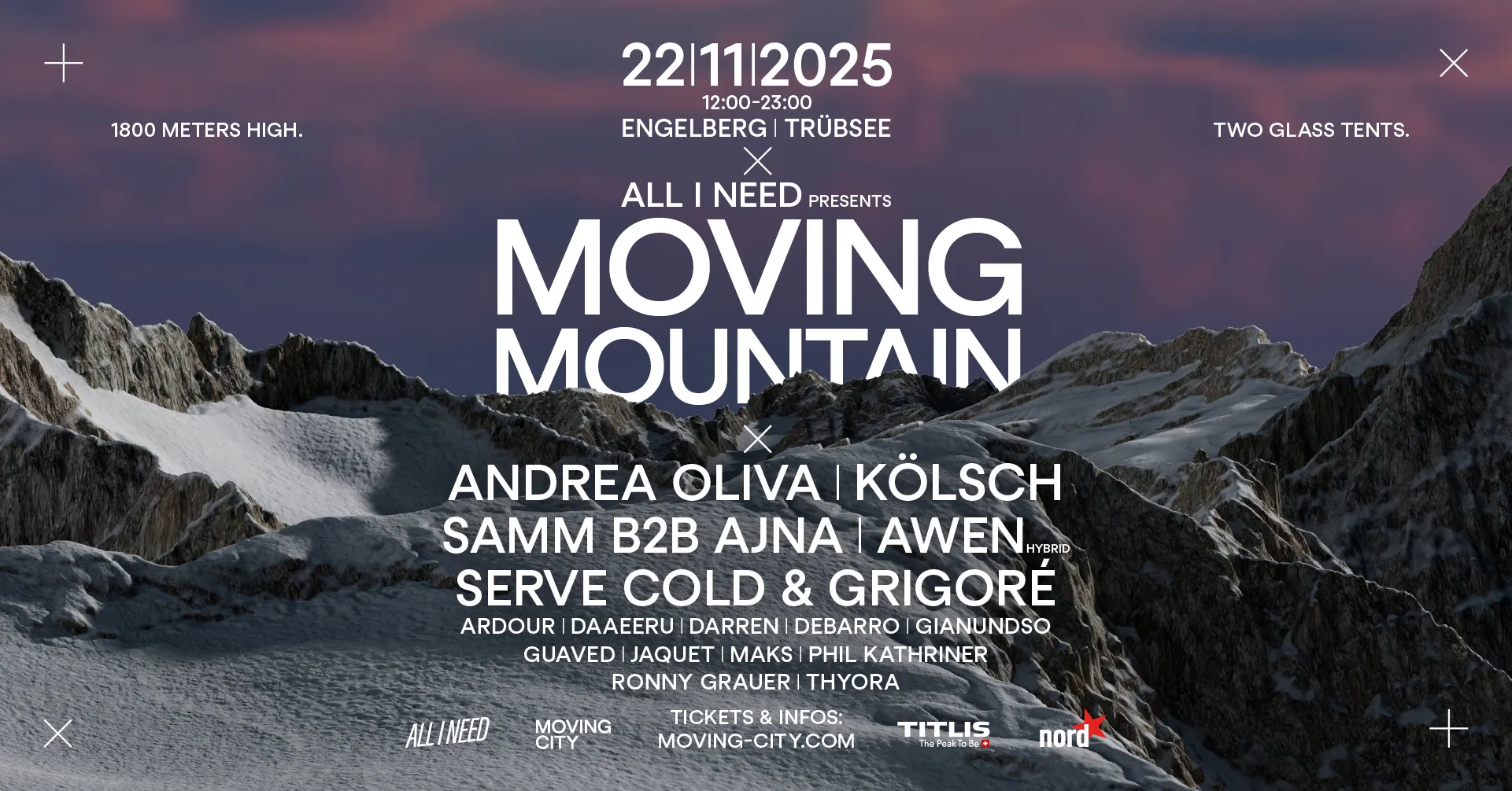Moving Mountain Engelberg w/ Andrea Oliva, Kölsch & more