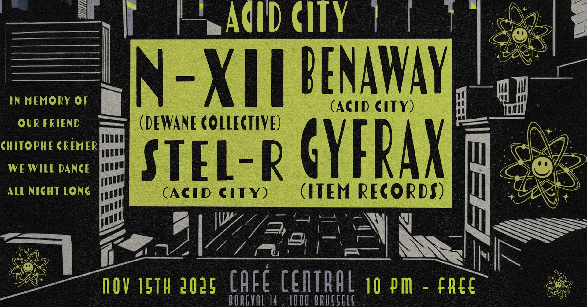 ACID CITY with N-XII vs Kneex, Benaway, Stel-R and Gyfrax // Acid / Electro / Techno //