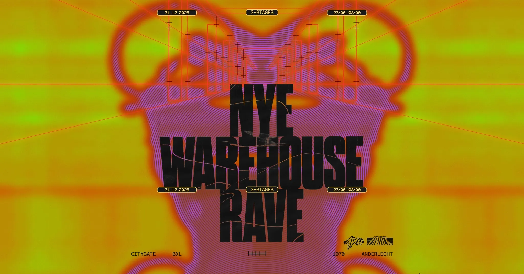 NEW YEAR WAREHOUSE RAVE BRUSSELS (3 STAGES )