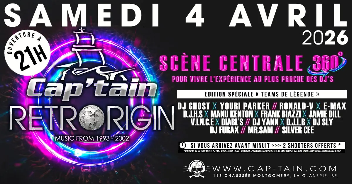 Retro Origin (1993-2002) - Samedi 4 Avril 2026 au Cap'tain