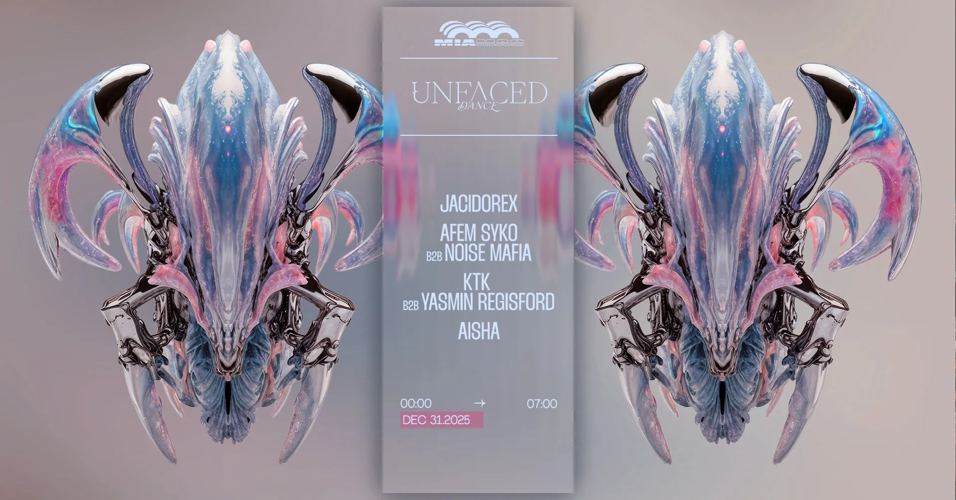 UNFACED x NYE : JACIDOREX, AFEM SYKO b2b NOISE MAFIA & more