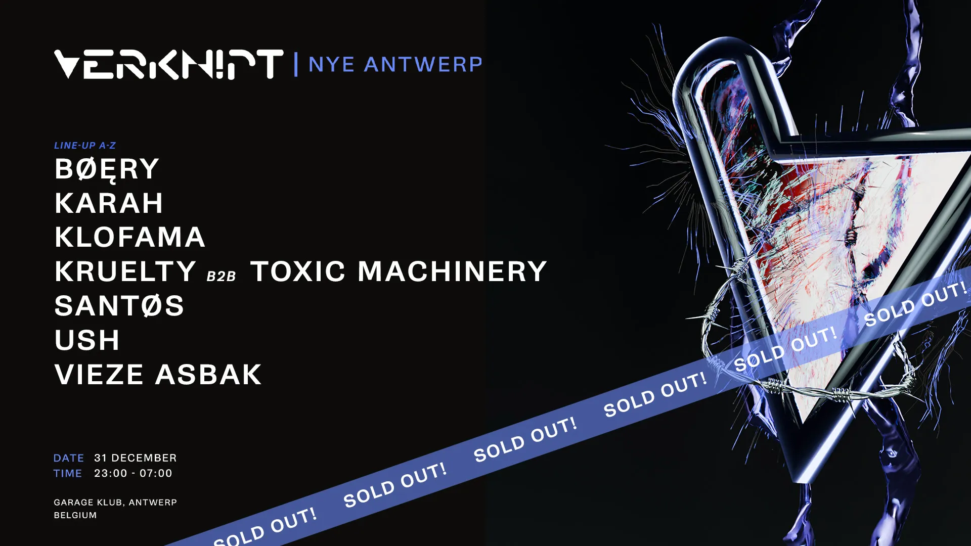 SOLD OUT | Verknipt NYE Antwerp - 31 December