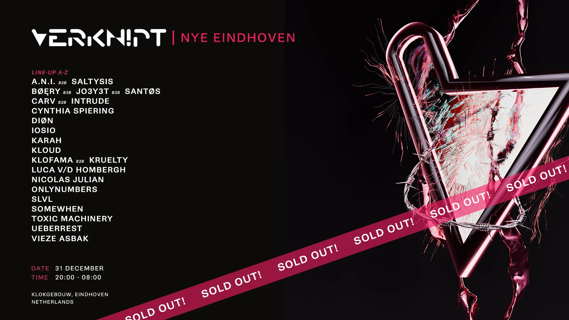 SOLD OUT | Verknipt NYE Eindhoven - 31 December